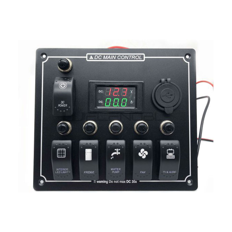 6 Gang Switch Panel with Electronic Relays Rocker Switch