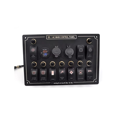 10 Gang AC/DC Circuit LED Car Marine 5 Pin Rocker Switch Panel