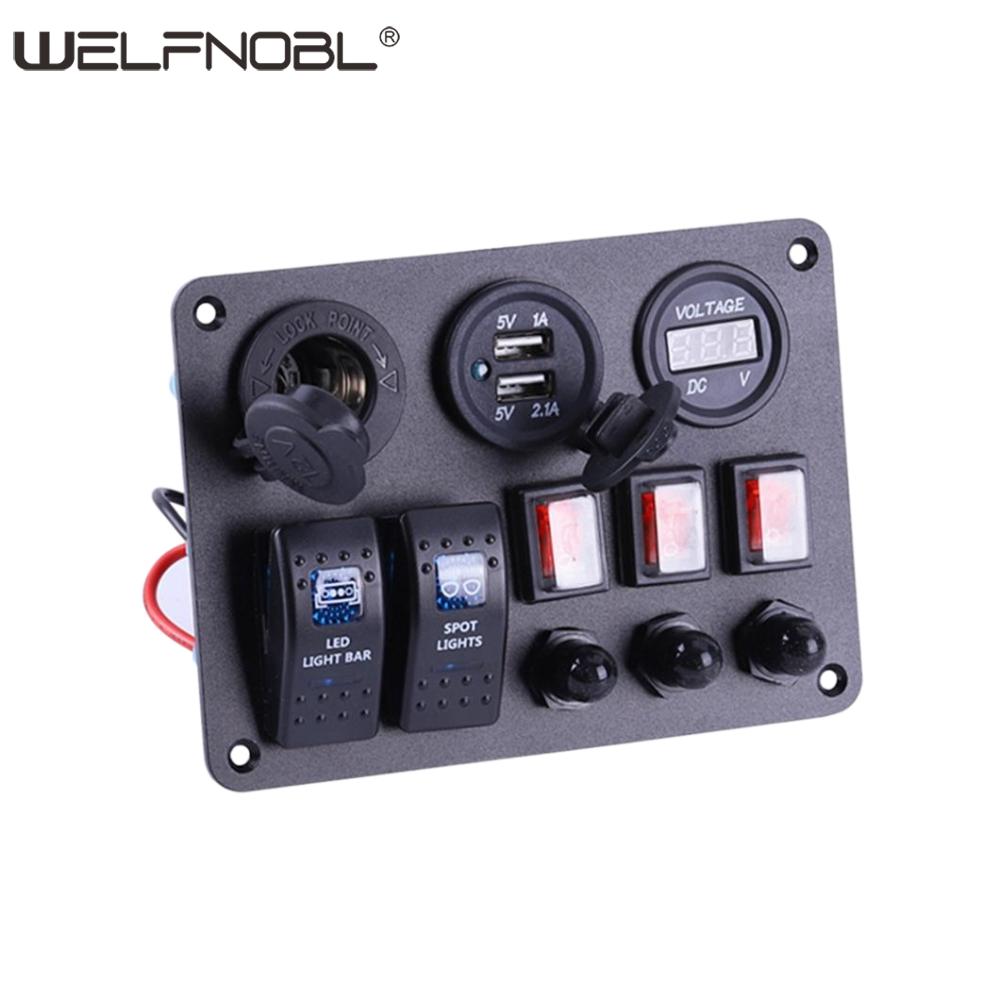 8 gang marine switch panel