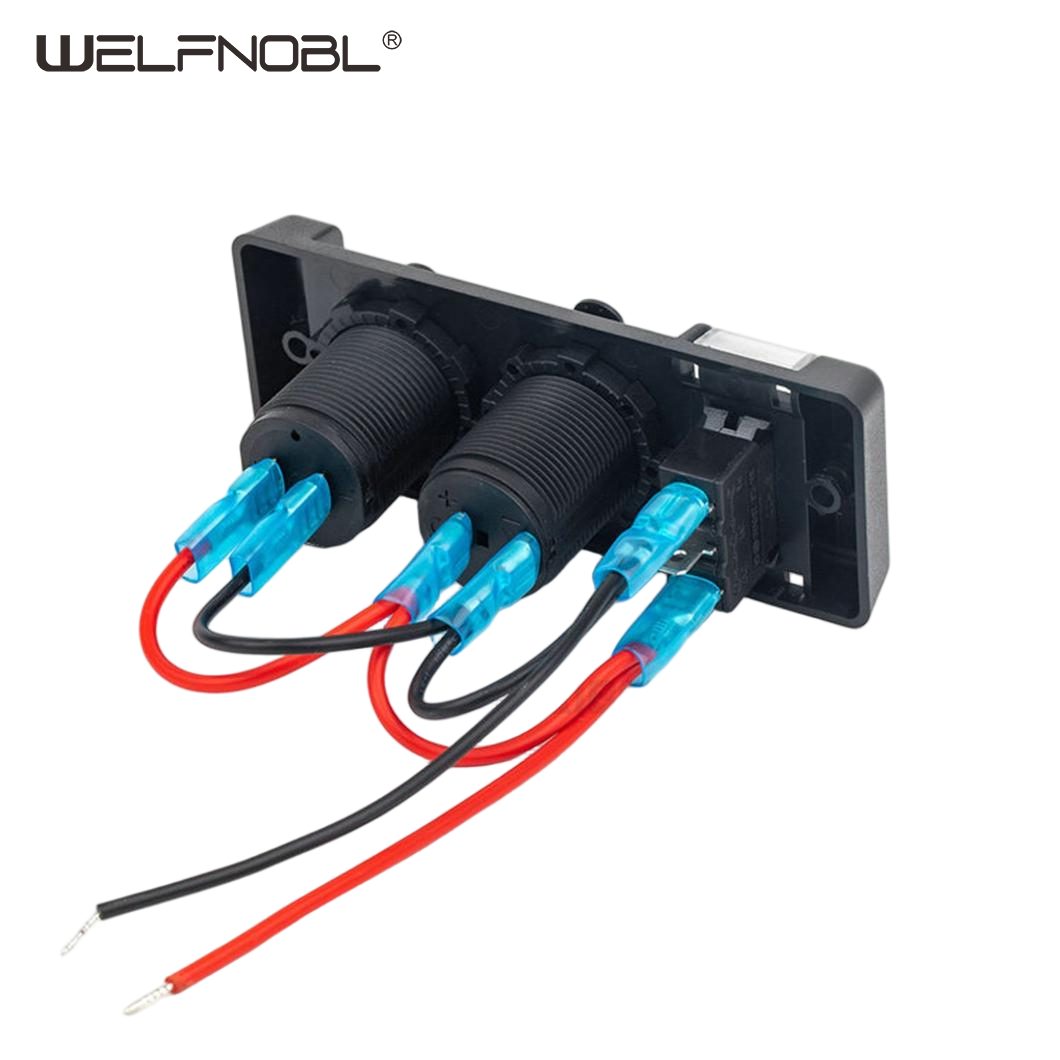 2 IN 1 DC 12V 24V POWER OUTLET SOCKET PANEL