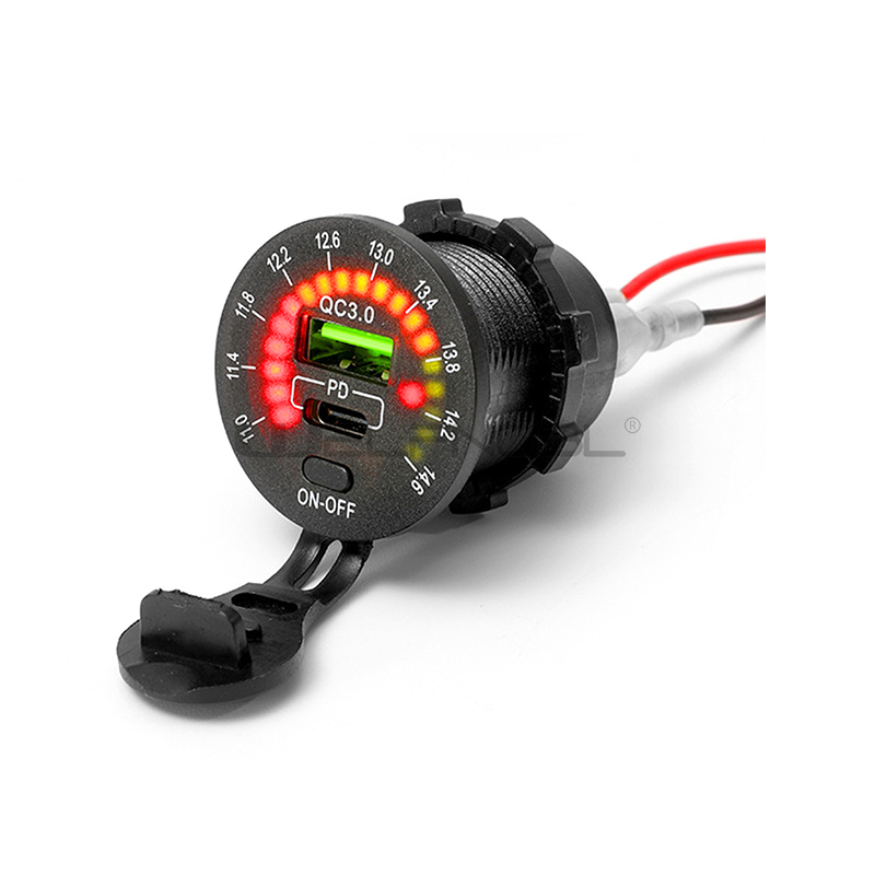 colorful voltmeter 4.8A dual USB socket