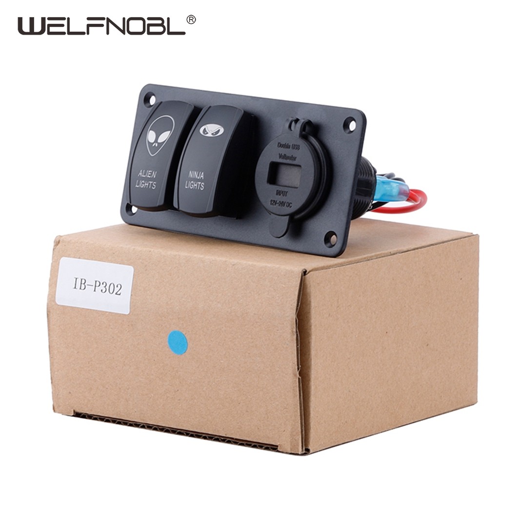 3 Gang customized logo Rocker Switch Panel