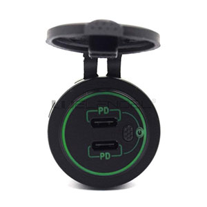 Dual PD car charger socket with  Switch for motorcycle
