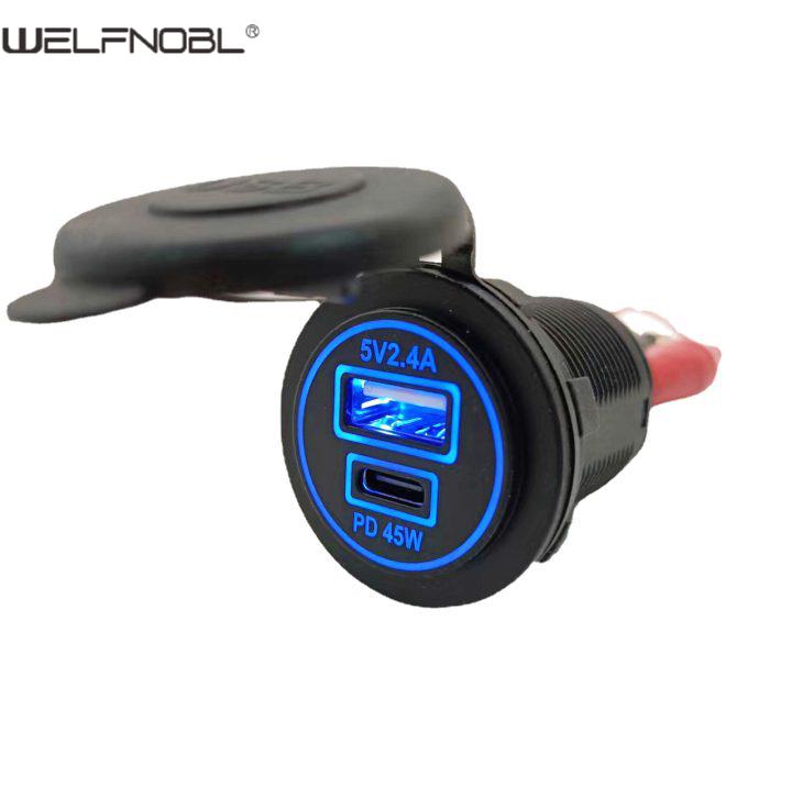 2.4A USB Type C 45W PD Car Charger