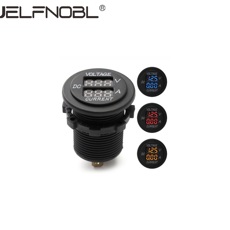 12/24V Dual USB Charger LED Digital Display Voltage Amp Gauge Ammeter Voltmeter
