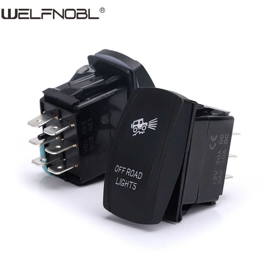 Dpdt Marine Blue Led Waterproof Rocker Switch