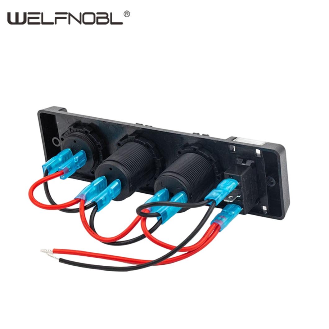 Power Socket 4 Hole Mounted Waterproof Panel