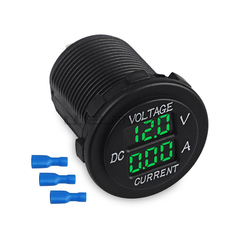 12/24V Dual USB Charger LED Digital Display Voltage Amp Gauge Ammeter Voltmeter
