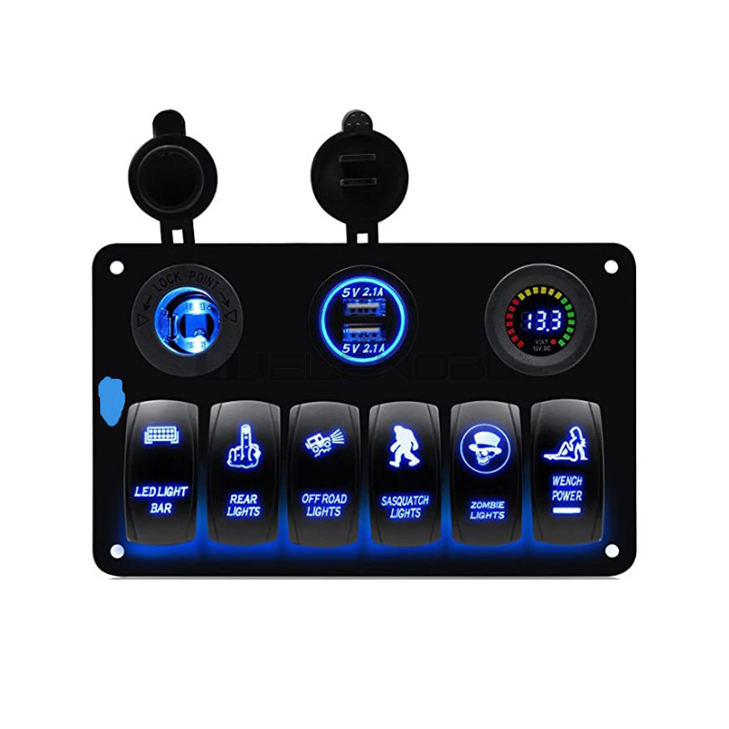 6 Gang Boat Switch Panel