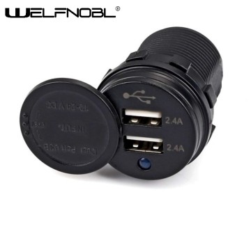 Dual 2.4A USB socket with dot lights for boating