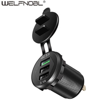 QC3.0 2.1A 1A three USB socket