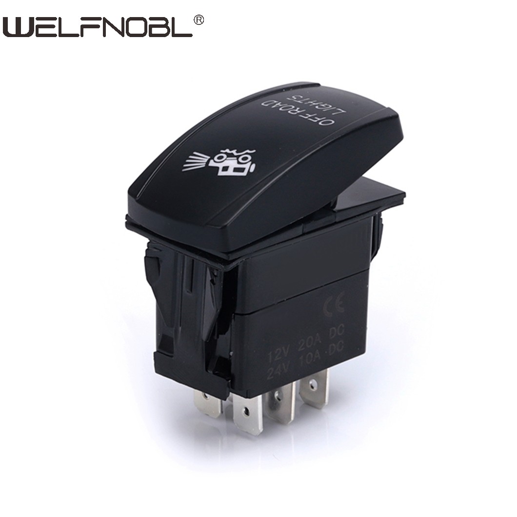 Dpdt Marine Blue Led Waterproof Rocker Switch