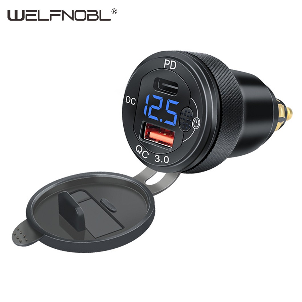 QC3.0 USB -A + PD USB-C charger