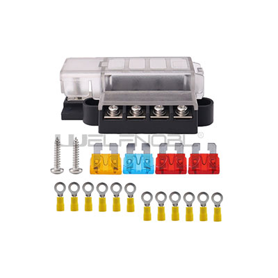 4 Way Fuse Block for 12/24V Marine Truck Vehicle