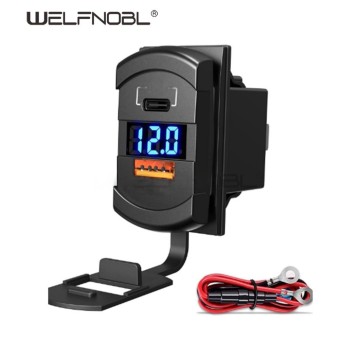 DC 12/24V Voltmeter Dual Port Usb Quick Charger