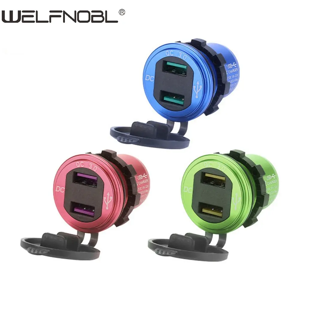 Car Dual QC3.0 Fast Charger USB Socket with Digital Voltmeter - DS004L