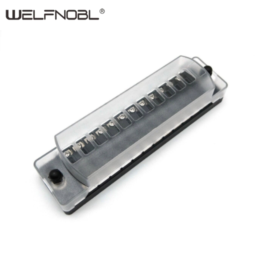 12 Way Circuit Screw 12-24V DC Blade Fuse Box