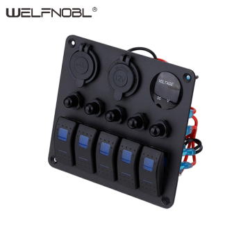 5 Gang Control Boat Rocker switch Panel