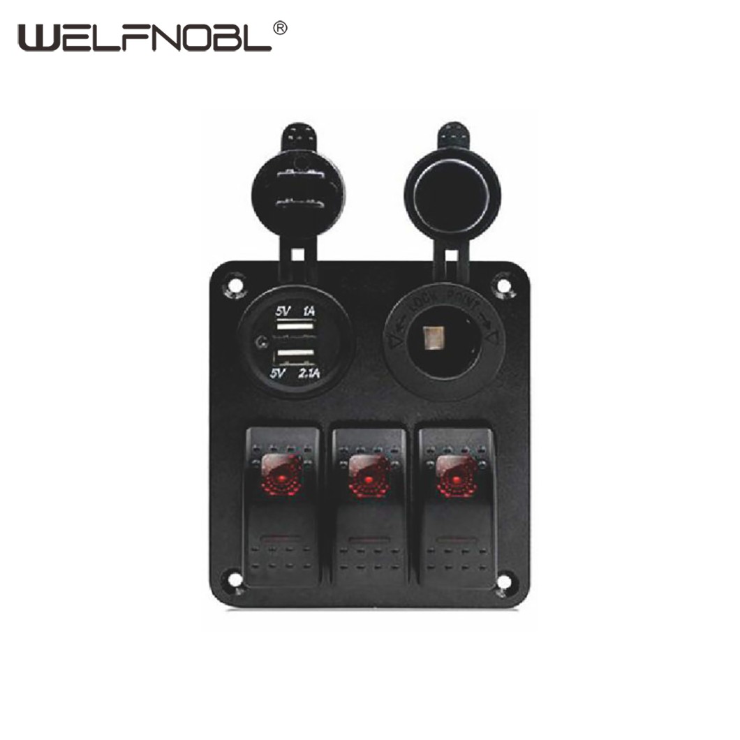 5 gang ship switch charger panel