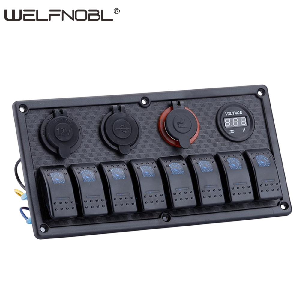 8 Gang Switch Panel for Car Boat Marine