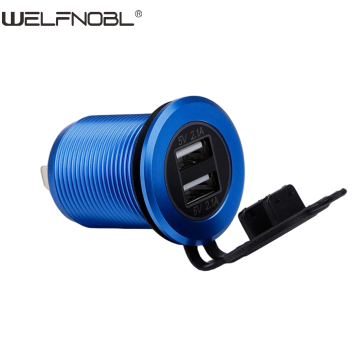 4.2A/QC3.0 dual USB socket aluminum alloy