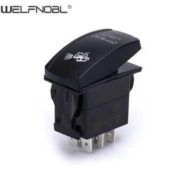 Dpdt Marine Blue Led Waterproof Rocker Switch