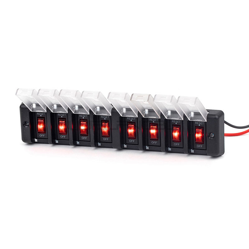 8 Gang Marine Momentary Rocker Switch Control Panel