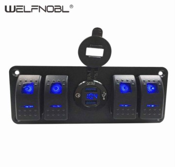 5 gang switch car charger panel combination