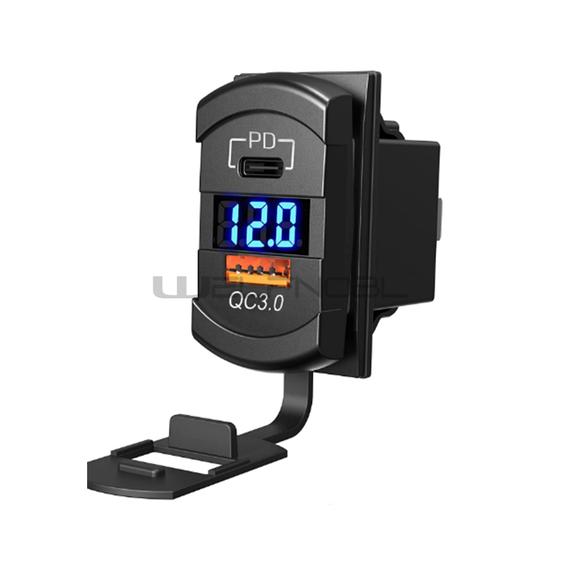 DC 12/24V Voltmeter Dual Port Usb Quick Charger