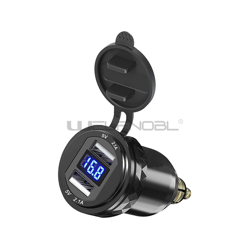 Waterproof motorcycle dual USB-A