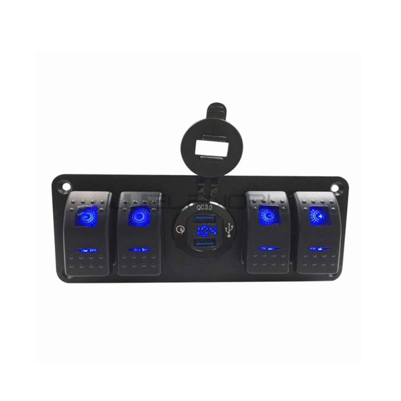 5 gang switch car charger panel combination