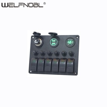 6 Gang ON Off Rocker Switch Panel