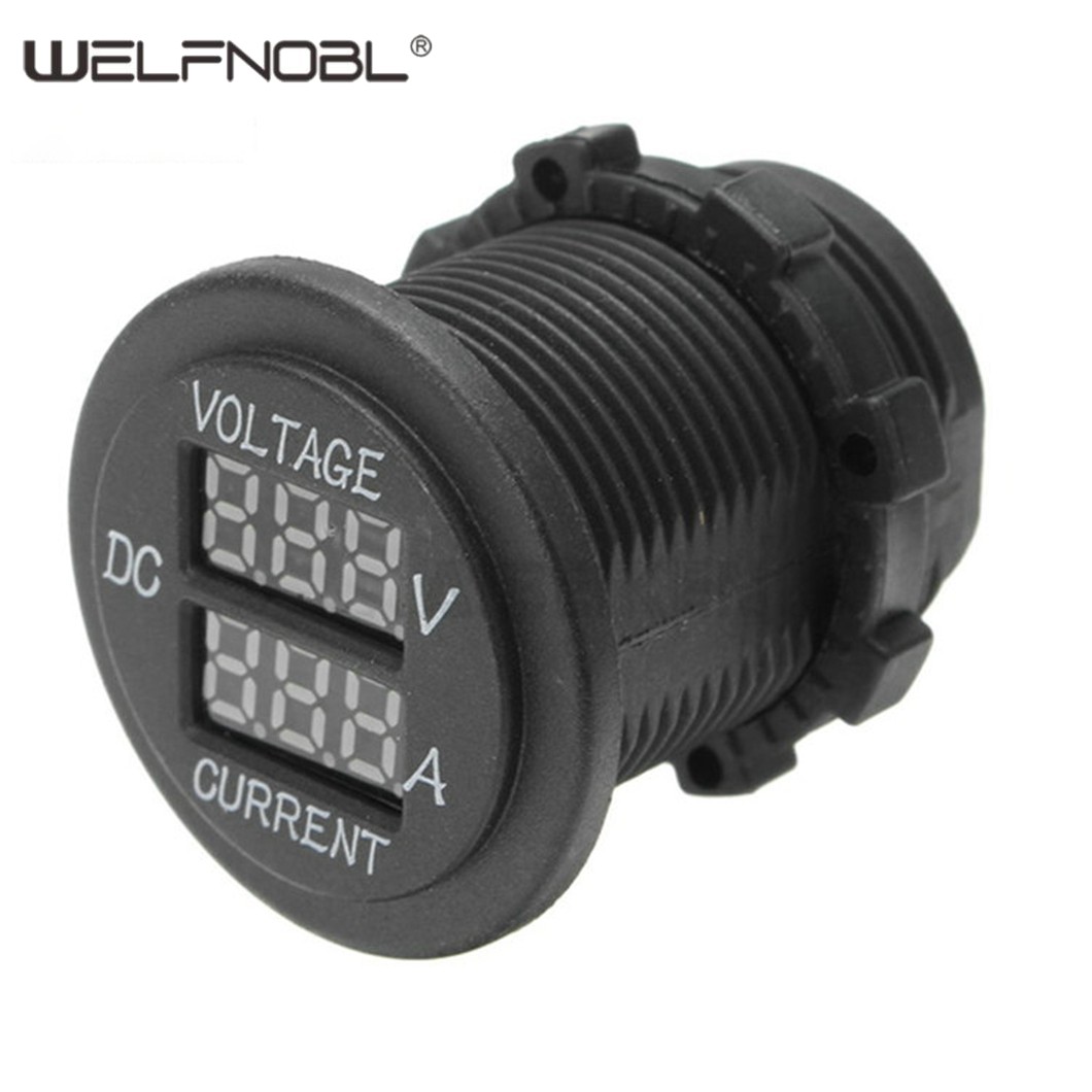 12/24V Dual USB Charger LED Digital Display Voltage Amp Gauge Ammeter Voltmeter
