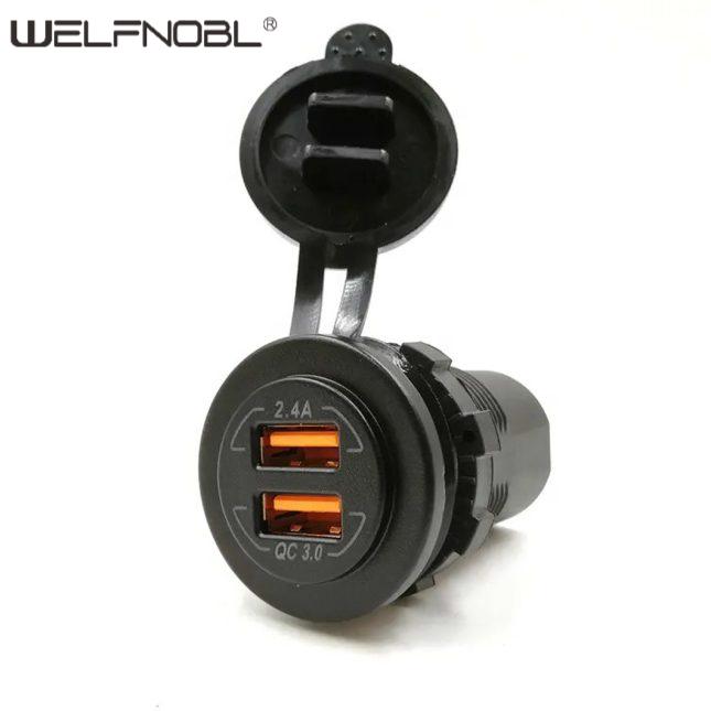 QC3.0&2.4A double USB socket for marine RV