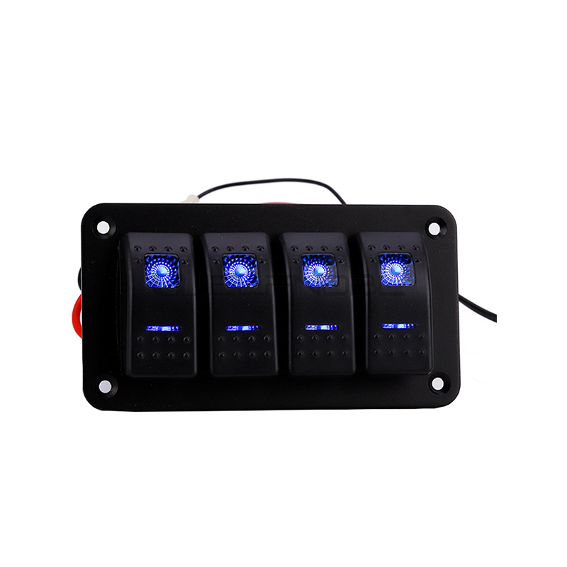 4 Gang Aluminum Rocker Switch Panel
