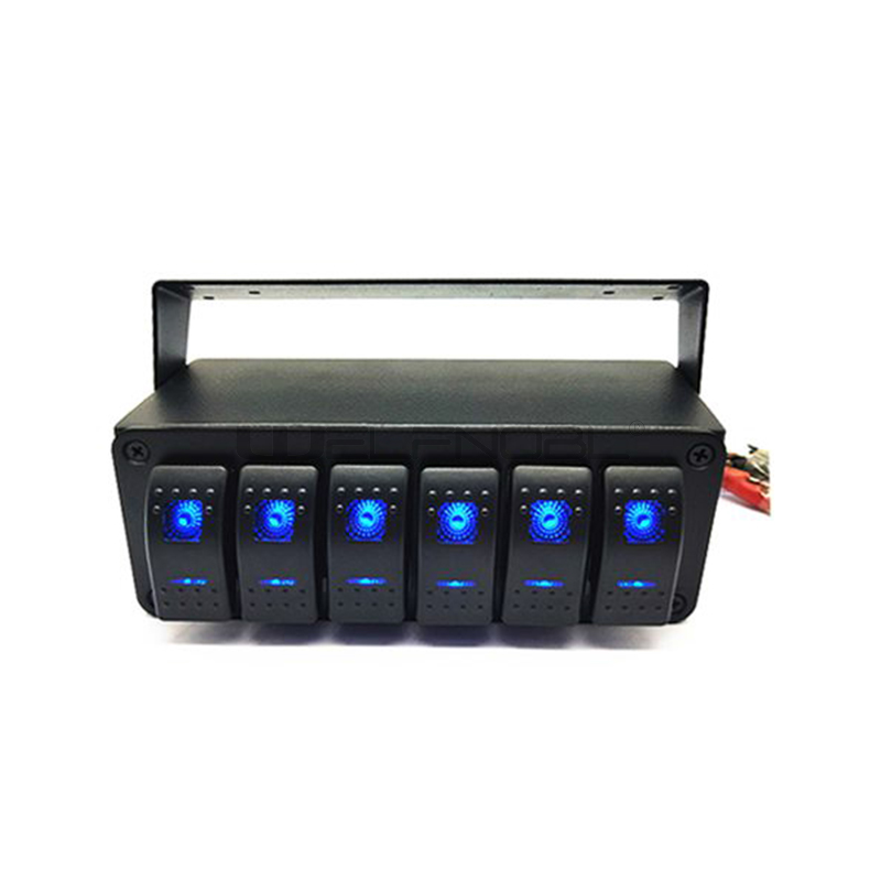 6 gang blue light rocker switch