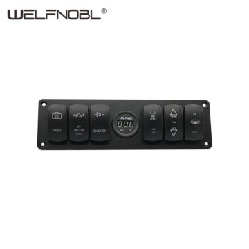 7 digit 6pin warping switch combined panel boat