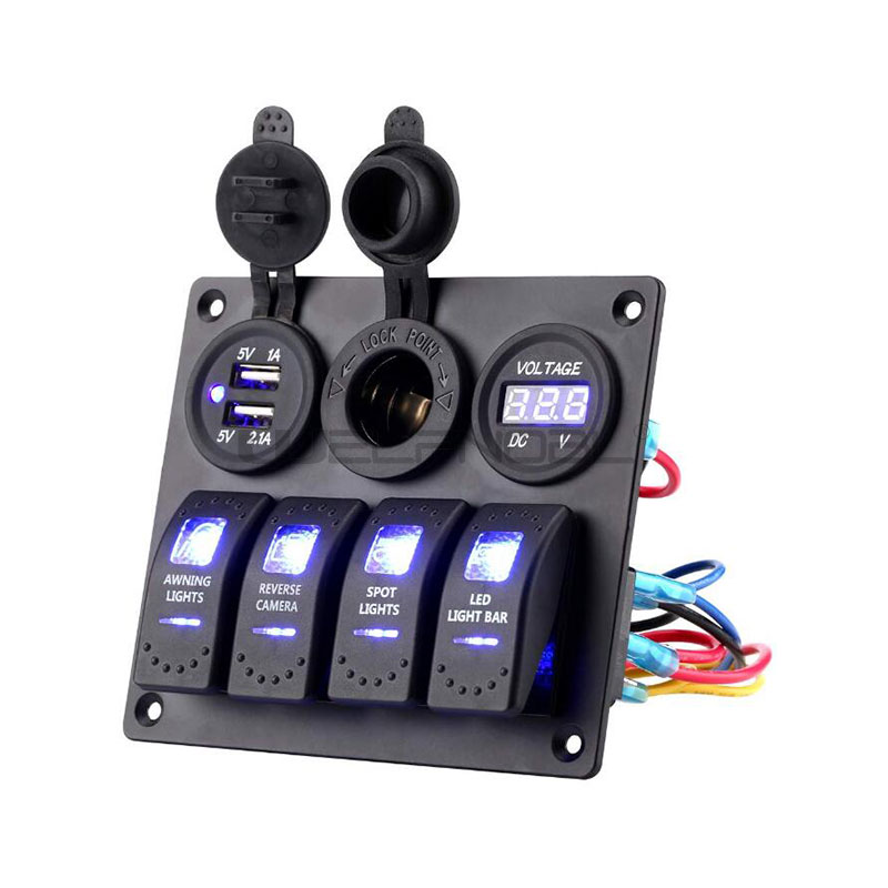 4 Gang Rocker Switch Panel