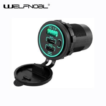 Dual PD QC3.0 USB with Switch for motorcycles
