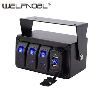 4 Gang box rocker switch panels