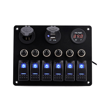 Marine Boat Car 6 Gang Rocker Switch Panel： The perfect combination of multifunctionality and reliability