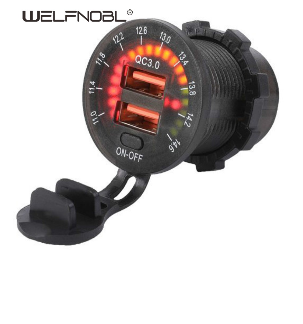 colorful voltmeter 4.8A dual USB socket