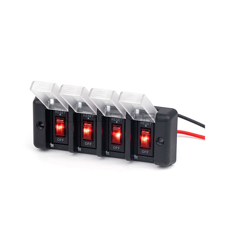 Red Rocker Switch Panel Circuit Breakers