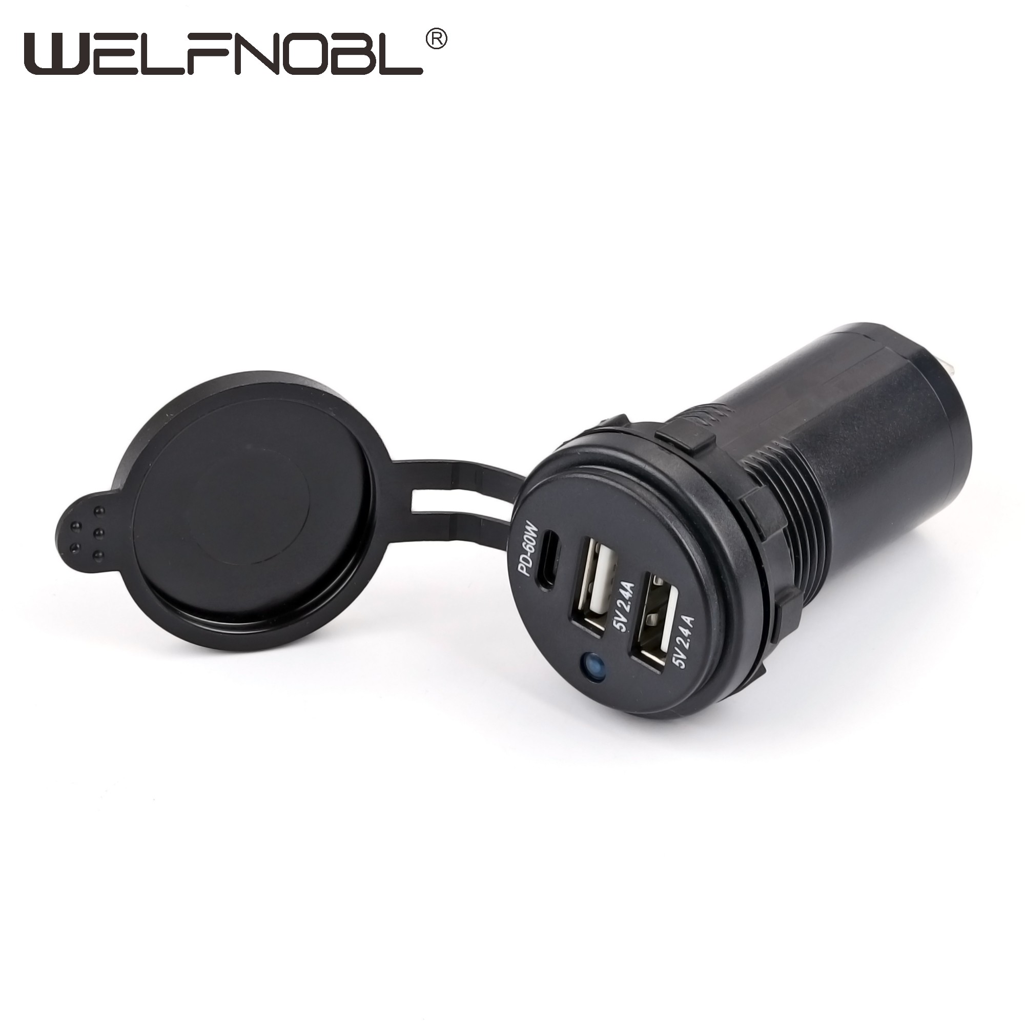 PD 60W dual USB socket with dot light for marine