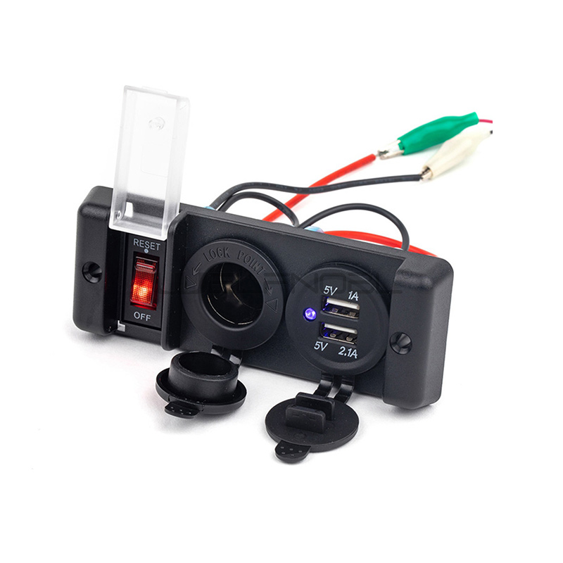 2 IN 1 DC 12V 24V POWER OUTLET SOCKET PANEL