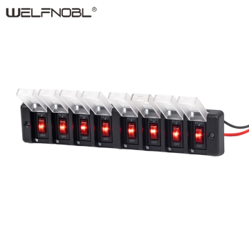 8 Gang Marine Momentary Rocker Switch Control Panel