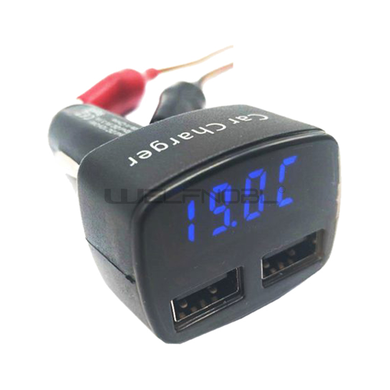 New square dual USB interface voltage display screen