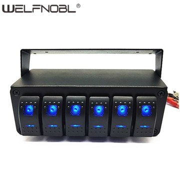 6 gang blue light rocker switch