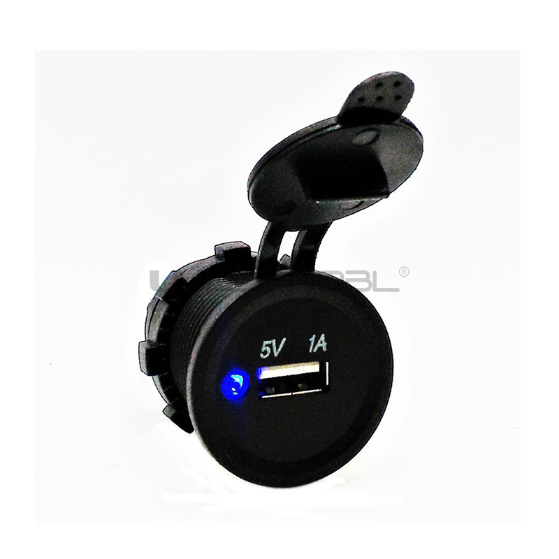 5V 1A USB Socket Blue light Single USB