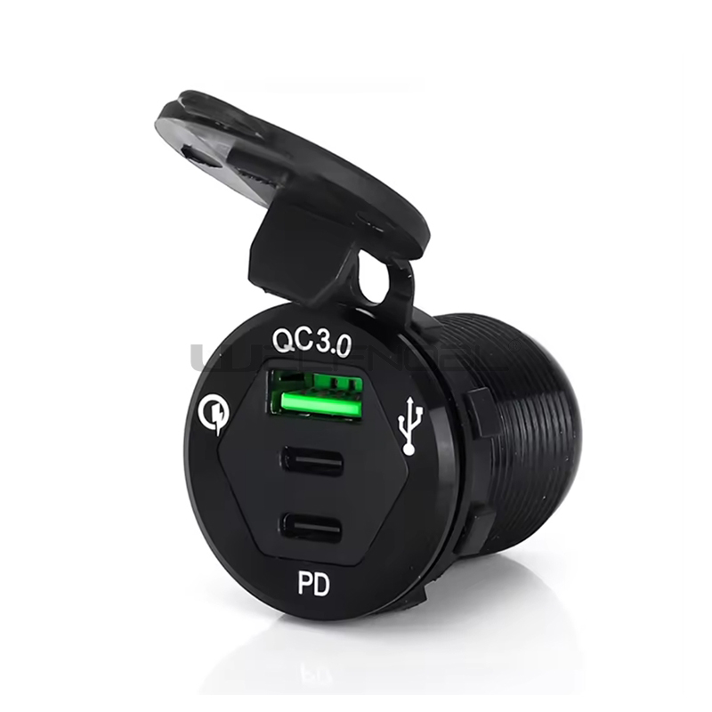 QC3.0 Dual Type C PD car charger